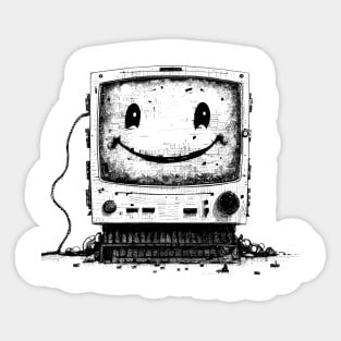 Smiley retro computer Sticker